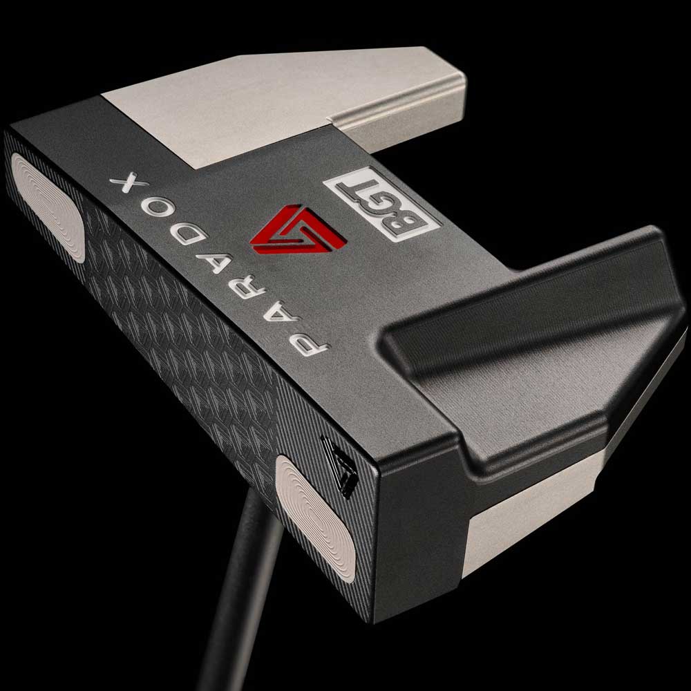 BGT Paradox Mallet Putterwith 'Paradox' and 'BGT' branding on a black background