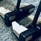 Two BGT Paradox Mallet Putter with black and white design on a textured surface